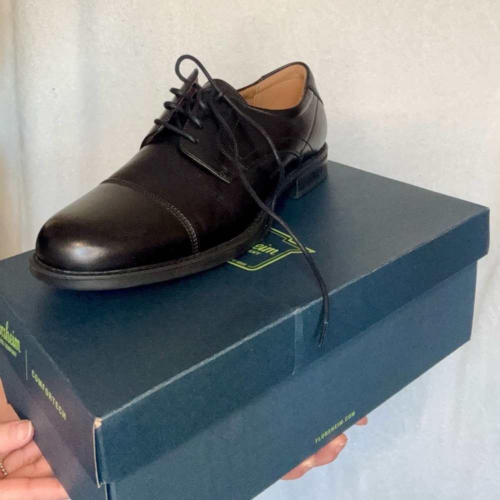 Florsheim Black Leather Oxford Dress Shoes